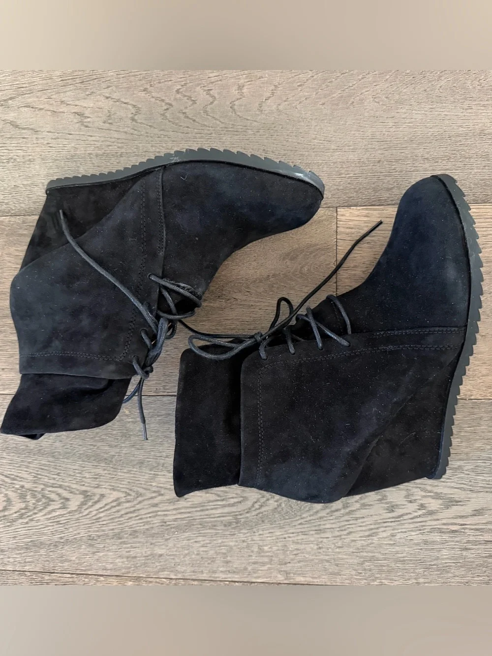 gentle souls lace up wedge bootie